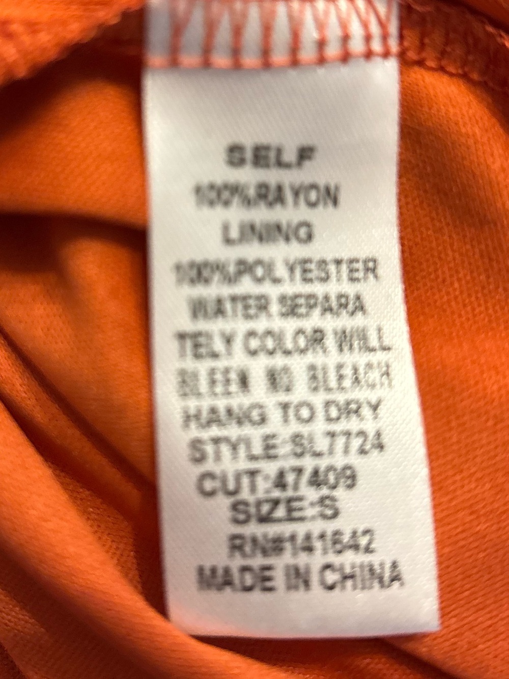 She + Sky Red/rust Mini long sleeve Dress with Tie Waist size small - Picture 8 of 8